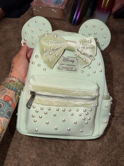 Loungefly Disney Minnie Mouse Pearl Mini Backpack and Wallet