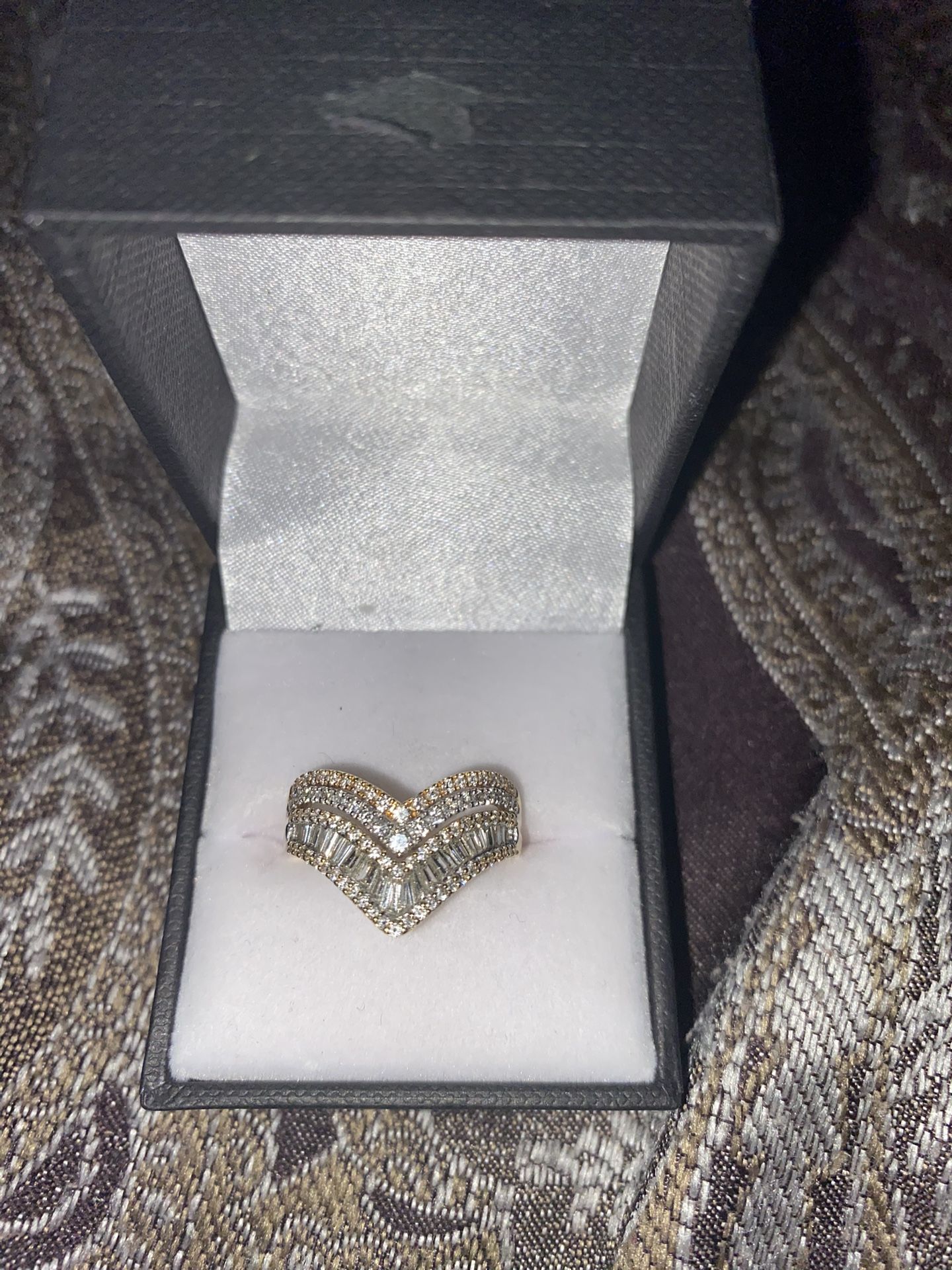 3 Tone 14K Gold 1.6 CT Diamond Ring