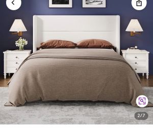 White queen bed