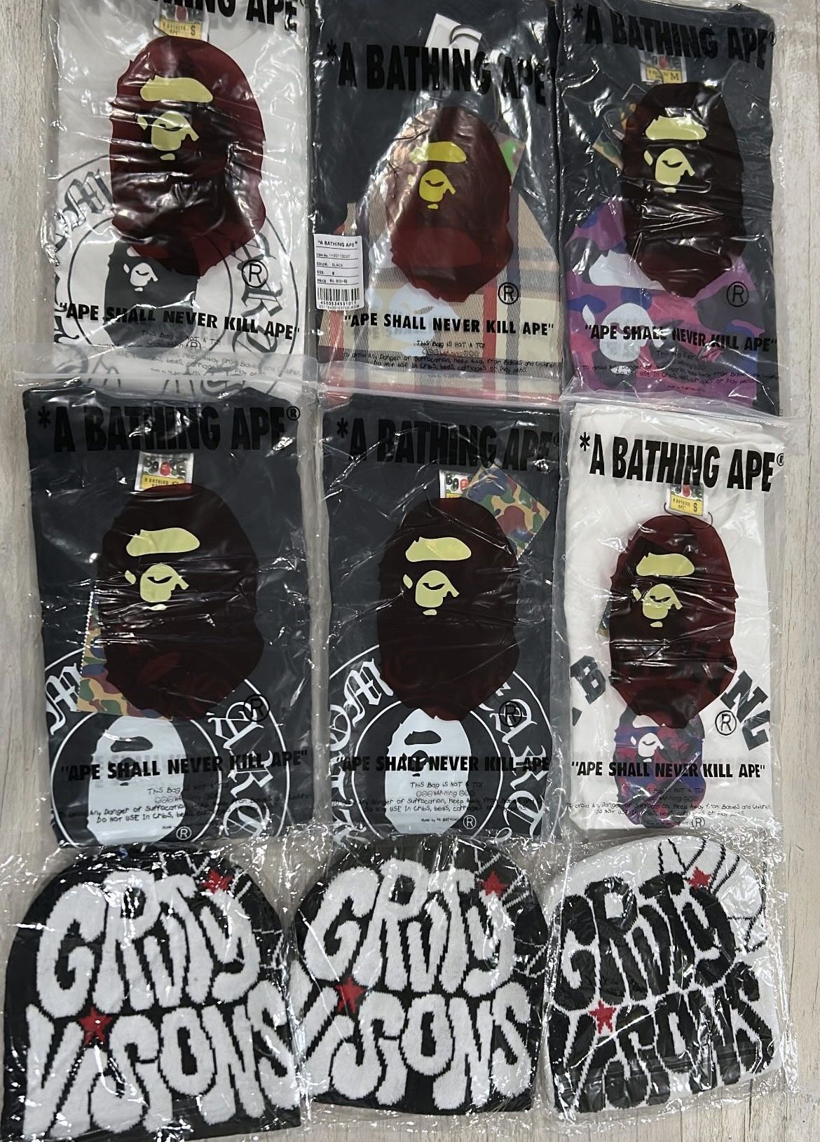 Bape Shirts And Beanies