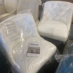 【Set of 2】Counter Stool,26" 360 Free Swivel Upholstered Bar Stool with Back-Set of 2-PU in Cream White $135