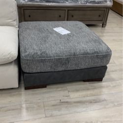Gray Oversized Ottoman 