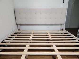 Upholstered Bed Frame with Tufted Headboard