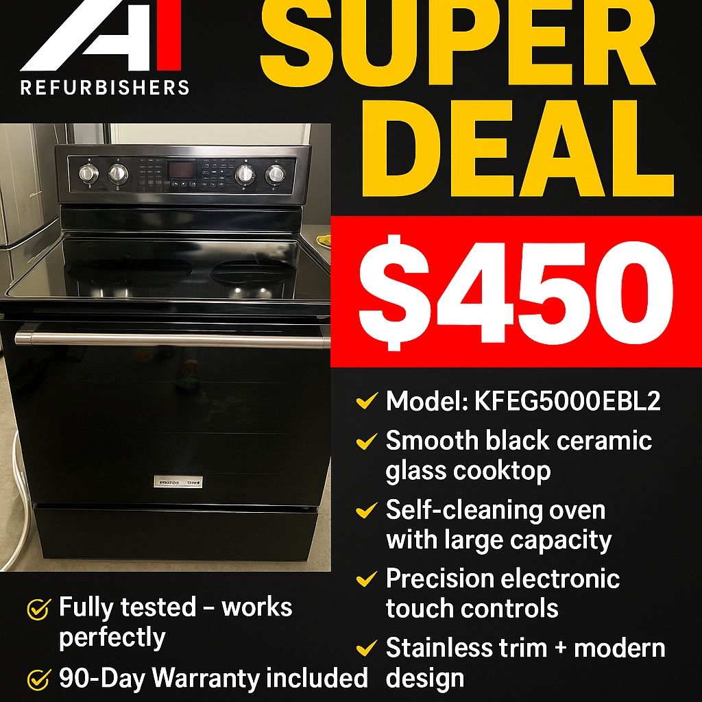 Kitchen aide Stove KFEG500EBL2 90 Day Warranty $450