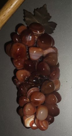 Vintage Orange Carnelian Agate Stone Grapes