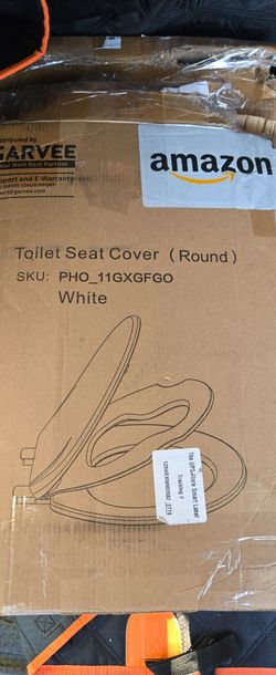 White Round Toilet Seat Cover