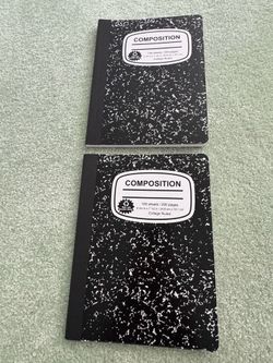 Lot of 2 Black Marble Composition Notebooks College Ruled 100 Sheets 200 Pages