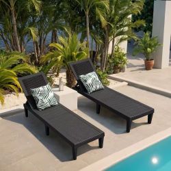 Lounge chairs new for pool light brown only left