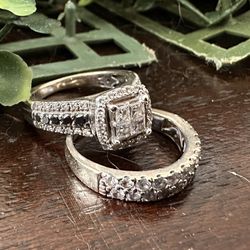 Wedding Ring  Set !!! Engagement Ring And Band 
