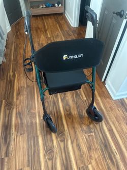New:  FlyingJoy Rollator Walker with Seat, 8" Airless Tires, Foldable, 300lbs