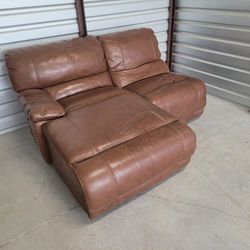 Two Piece Leather Couch Recliner Set