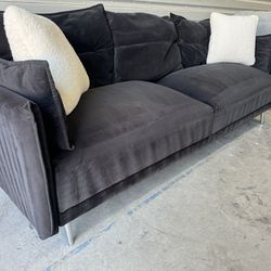 Free Delivery* Black Velvet Sofa