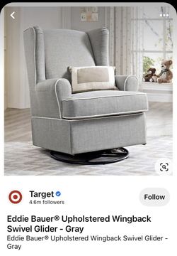 Eddie Bauer Upholstered Wingback Swivel Glider rocking chair Like New Gently Used for Sale in Chula Vista CA OfferUp