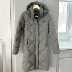 Size Small The North Face Miss Metro Parka Down Jacket Taupe Green Olive
