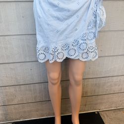 Womens floral ruffled wrapped mini skirt size Medium