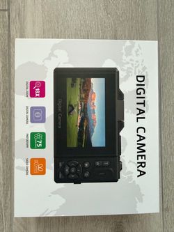 5K Digital Camera, 75MP Vlogging Camera for YouTube, Pink WiFi, 3" flip screen, 18X zoom, 31 filters, beauty, 32GB, 1 battery; AF, webcam, time-lapse,