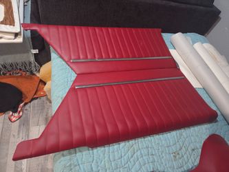 Old School car parts: seats, chrome trim, pre-made headliners