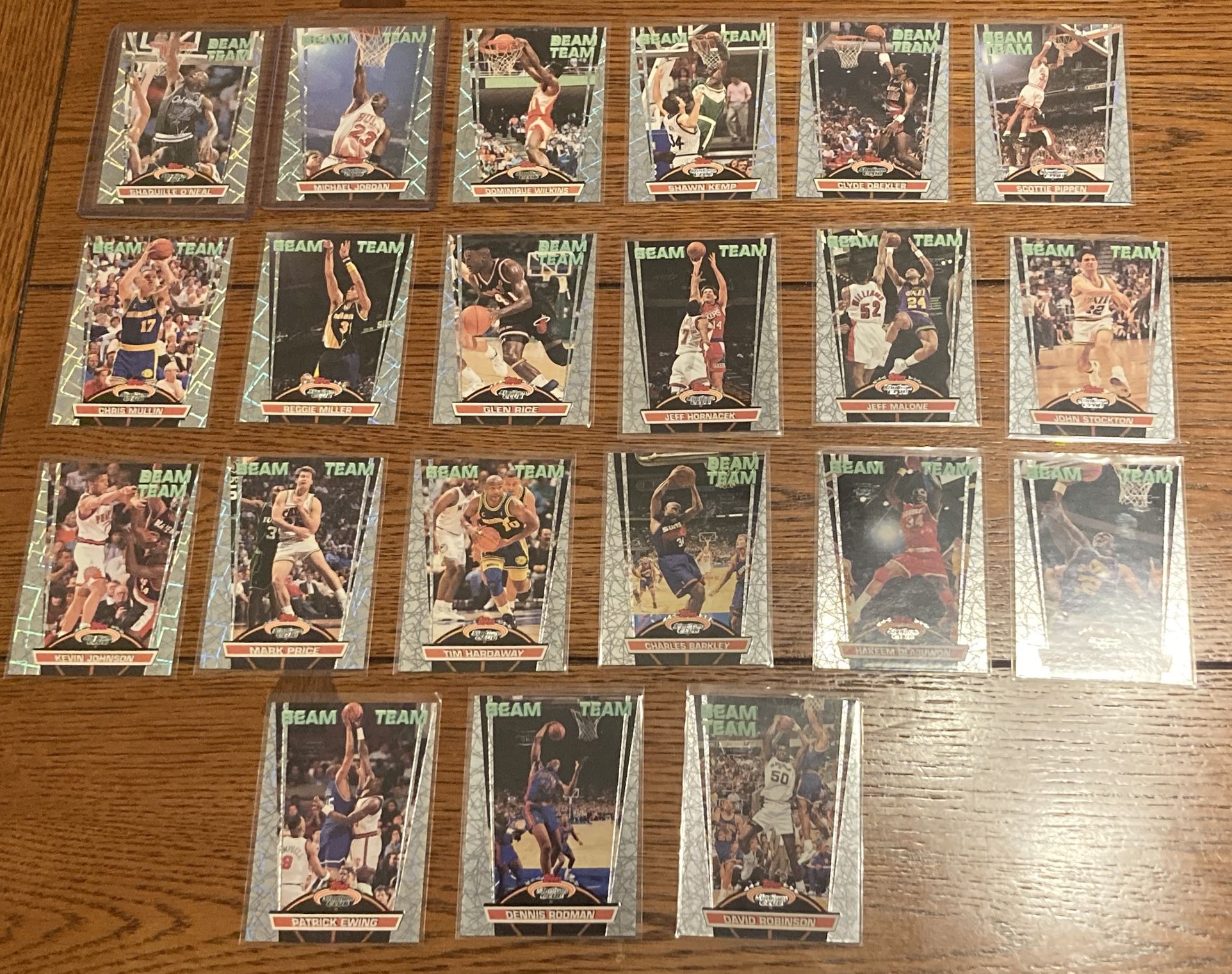 1992-93 Topps Stadium Club Members Only BEAM TEAM complete set featuring the rookie card of Shaquille O’Neal Michael Jordan
