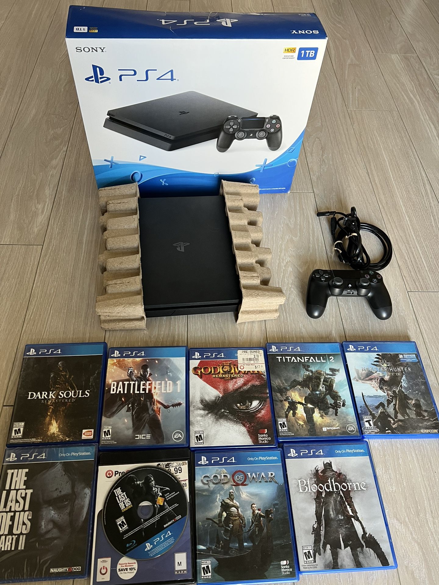 PS4 Open Box PlayStation 4 Slim 1TB With 11 AAA Games 