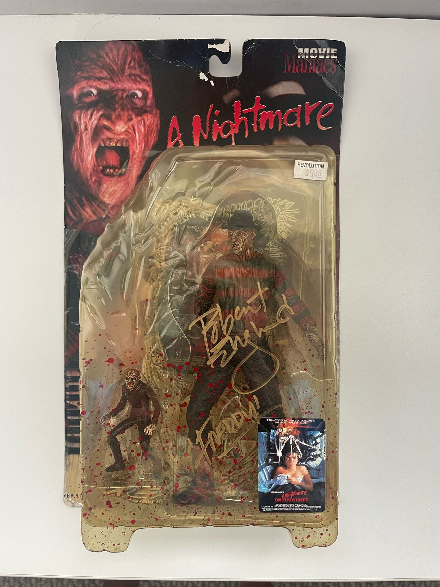 Freddy Kruger Signed Robert England Action Figure From Nightmare On Elm Street Movie