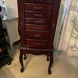 Jewelry Armoire Chest,  Jewelry Box with Queen Anne Legs (No Jewelry Included)