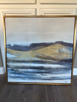 Geometric ocean Living space canvas framed picture