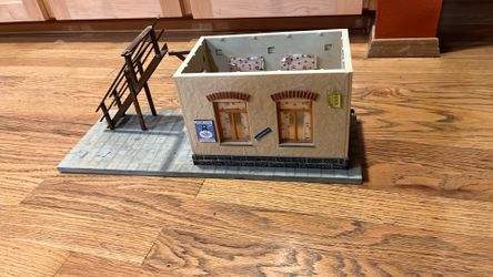 Pola-lgb Train Building Made In Germany No Roof Plus Two Horses