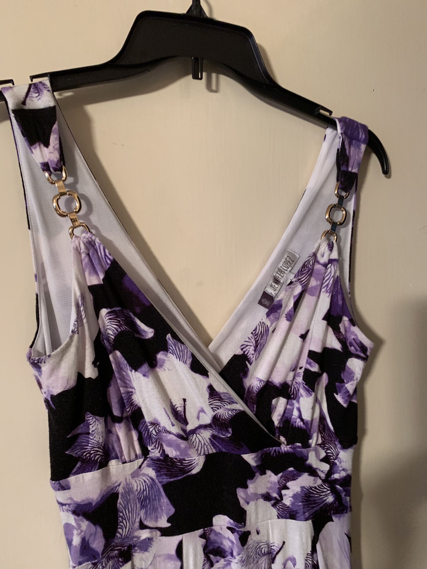 DRESS Long and Comfortable, purple, black and white, size small