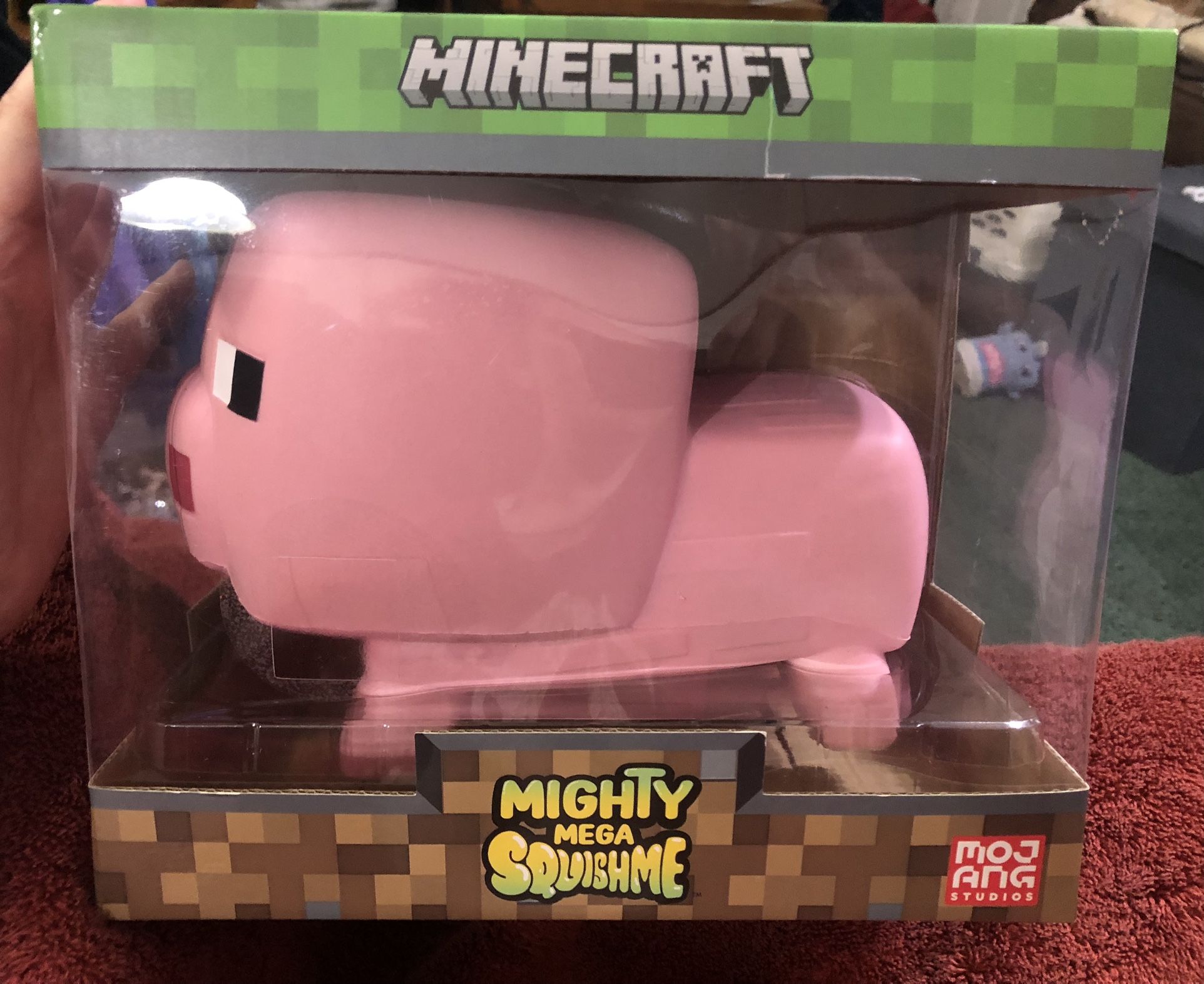 MINECRAFT MIGHTY MEGA SQUISHME PIG TOY NEW
