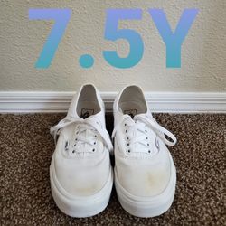 White Vans Size 7.5Y