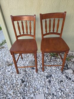2 Tall Hardwood Chairs