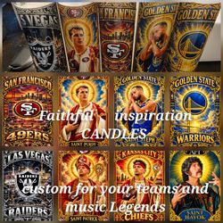 Sports Candles  Faith in your teams Playes and Music Icons