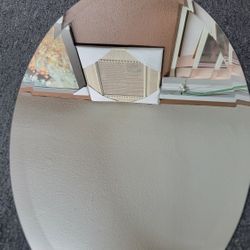 Oval Mirror With Beveled Edge