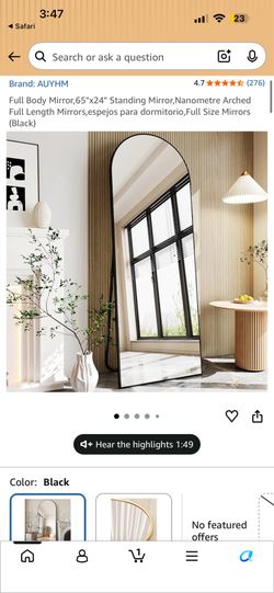 Arched mirror BRAND NEW 65”x24”