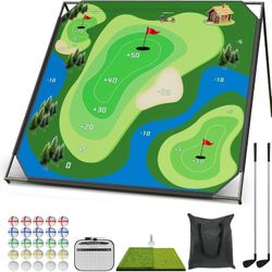 NAIZEA 2 in1 Battle Golf Chipping Game with 59”x59” / 80”x80” Large Chipping Mat