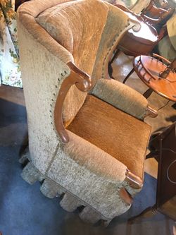 Vintage unique Armchair with Nailhead Trim