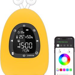 Sunrise Alarm Clock Wake Up Light, White Noise Sound Machine with 20 Soothing Sounds, 10 Night Lights, Bluetooth Speaker/App Control, Dimmable Clock f