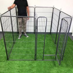 (Brand New) $135 Heavy Duty 48” Tall x 32” Wide x 8-Panel Pet Playpen Dog Crate Kennel Exercise Cage Fence