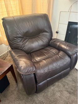 Reclining rocking leather chair oversize