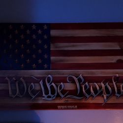 American Flag Handcrafted Wood