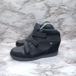 Skechers Skch 3 Womens Shoes Size 8.5 Hidden Wedge Black Sneakers High Hi Top