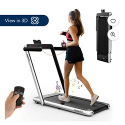 SuperFit Up To 7.5MPH 2.25HP 2 in 1 Single Display Screen Folding Treadmill Remote Control W/ APP Control Speaker