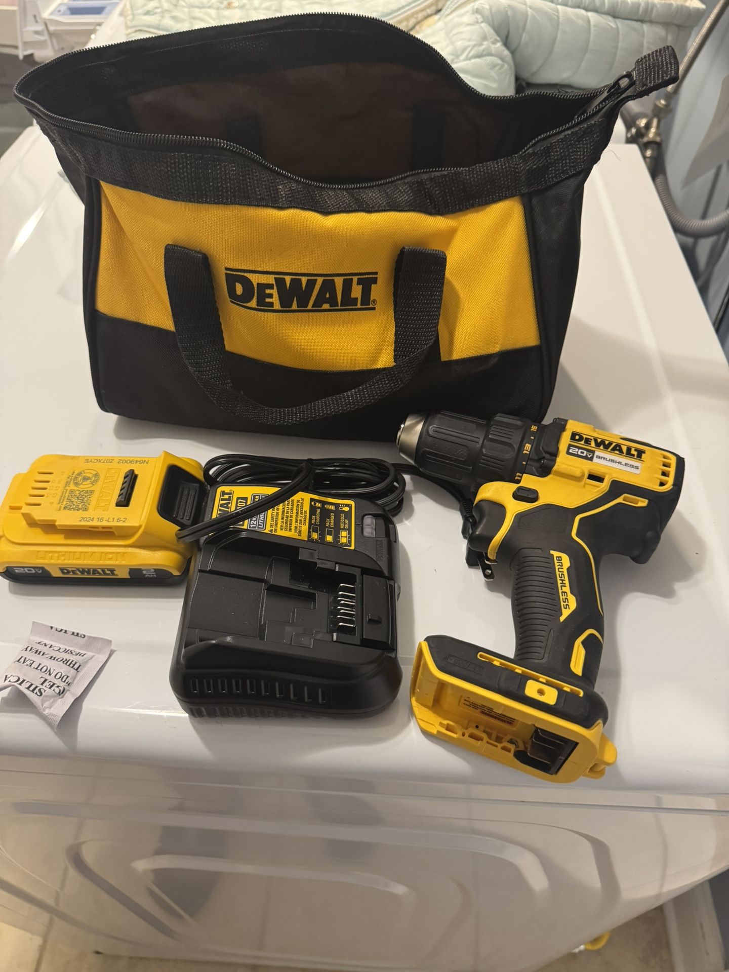 Dewalt 20 volt 1/2” Drill kit with 2AH battery, charger and bag. NEW