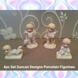 4pc DUNCAN DESIGNS PORCELAIN FIGURINES
