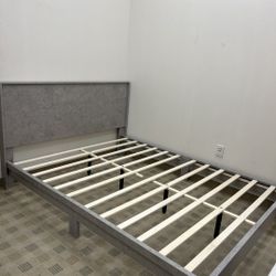 Modern Grey Platform Bed Frame – Brand New in Box