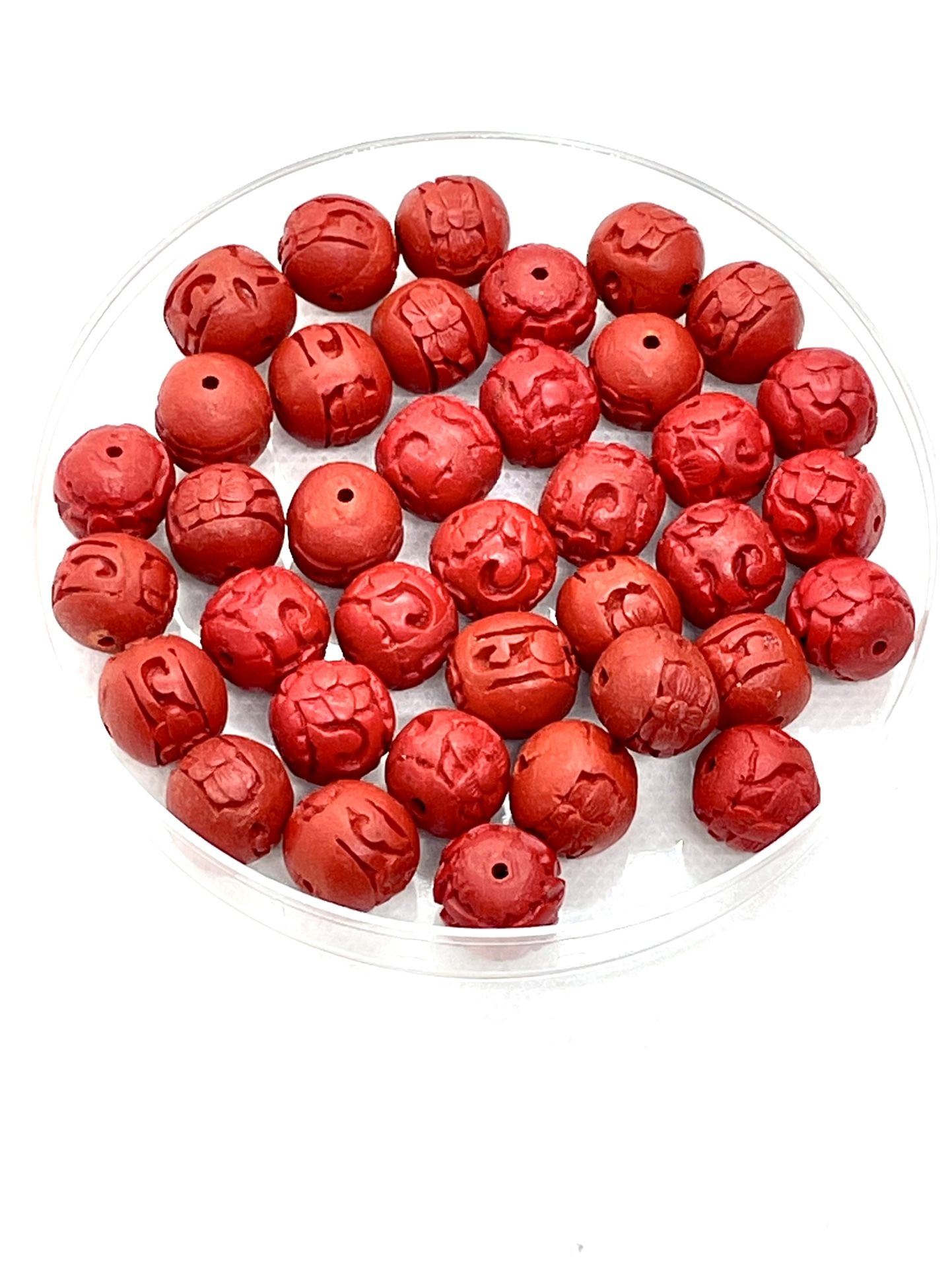 Lot Of 37 Cinnabar Beads