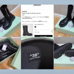 Off-White Sponge Rubber Rain Boots (EU 38/US Women’s 7.5–8)