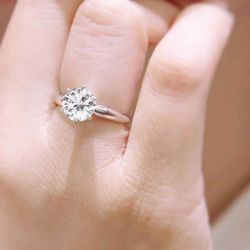2ct Lab Solitaire Ring