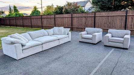 Restoration Hardware Cloud sofa & a pair of Cisco Home chairs