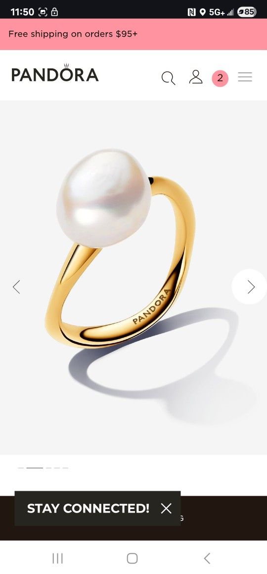 Baroque Treated Freshwater Cultured Pearl Ring
14k gold plating Size 7 1/2